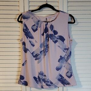 Calvin Klein Women's Floral Blue and Pink Blouse